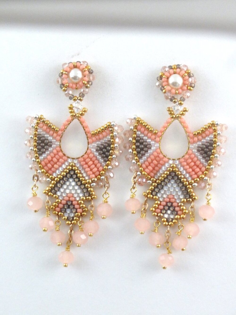 Handmade crystal artisan earrings